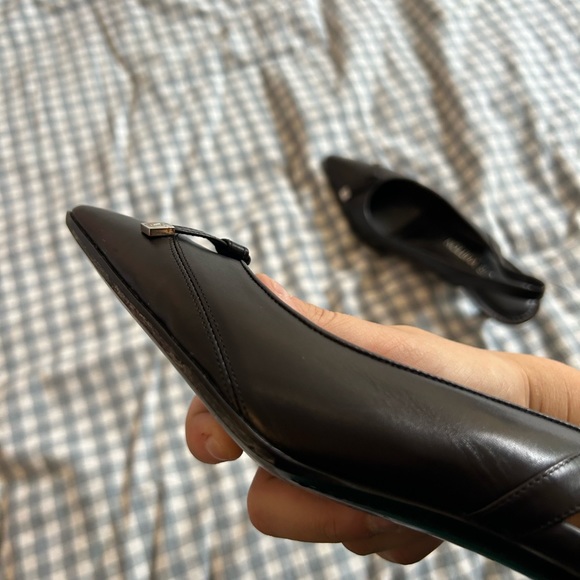 Vintage Louis Vuitton Slingback Kitten Leather Heels - Picture 4 of 12